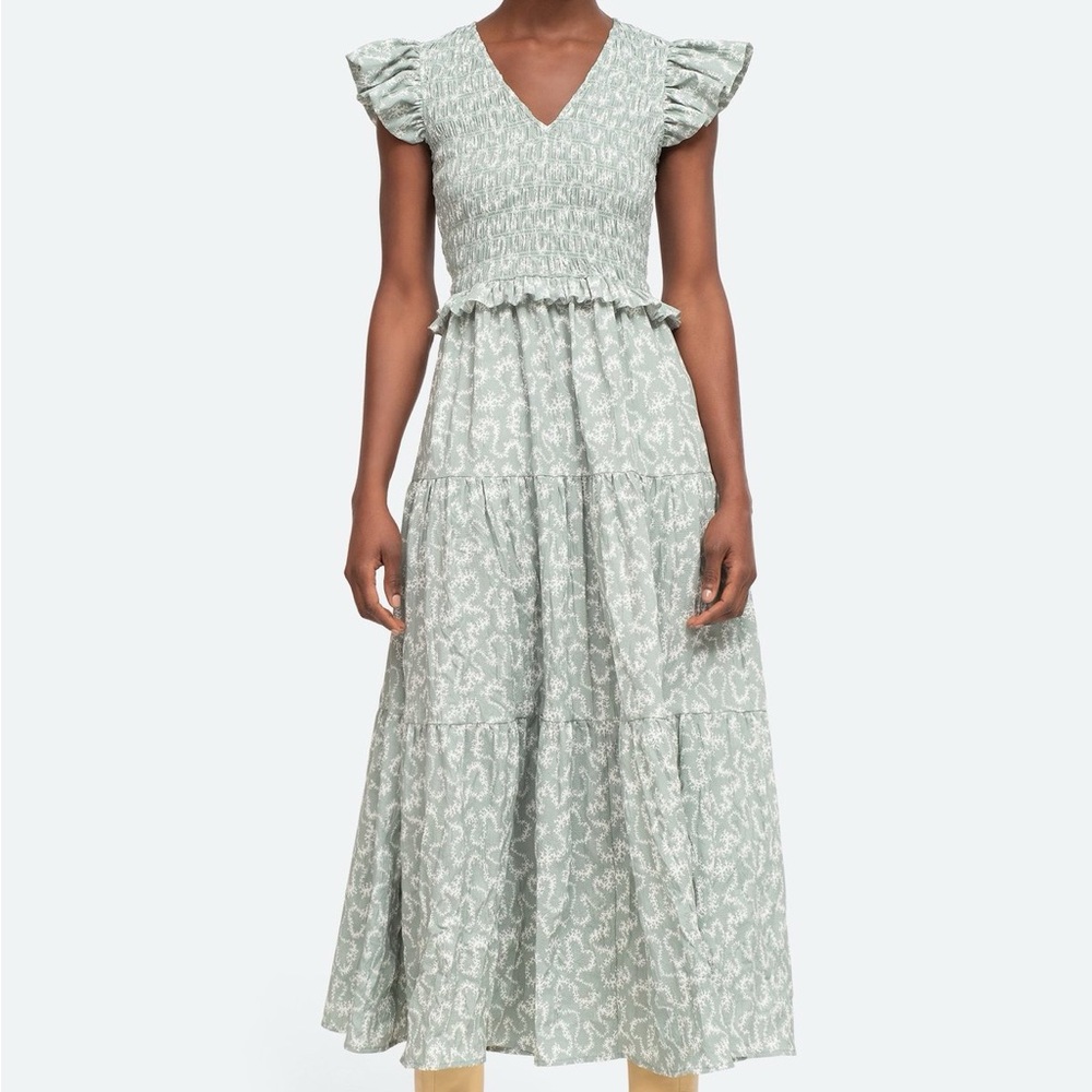Sea New York Sage Ruffle Maxi Dress